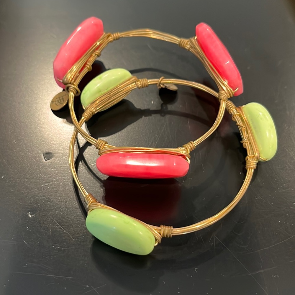 Bourbon & Bowties Pink and Green Bracelets